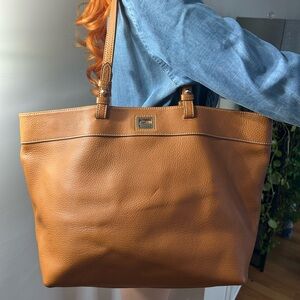 Elegant Tan Leather Tote Bag